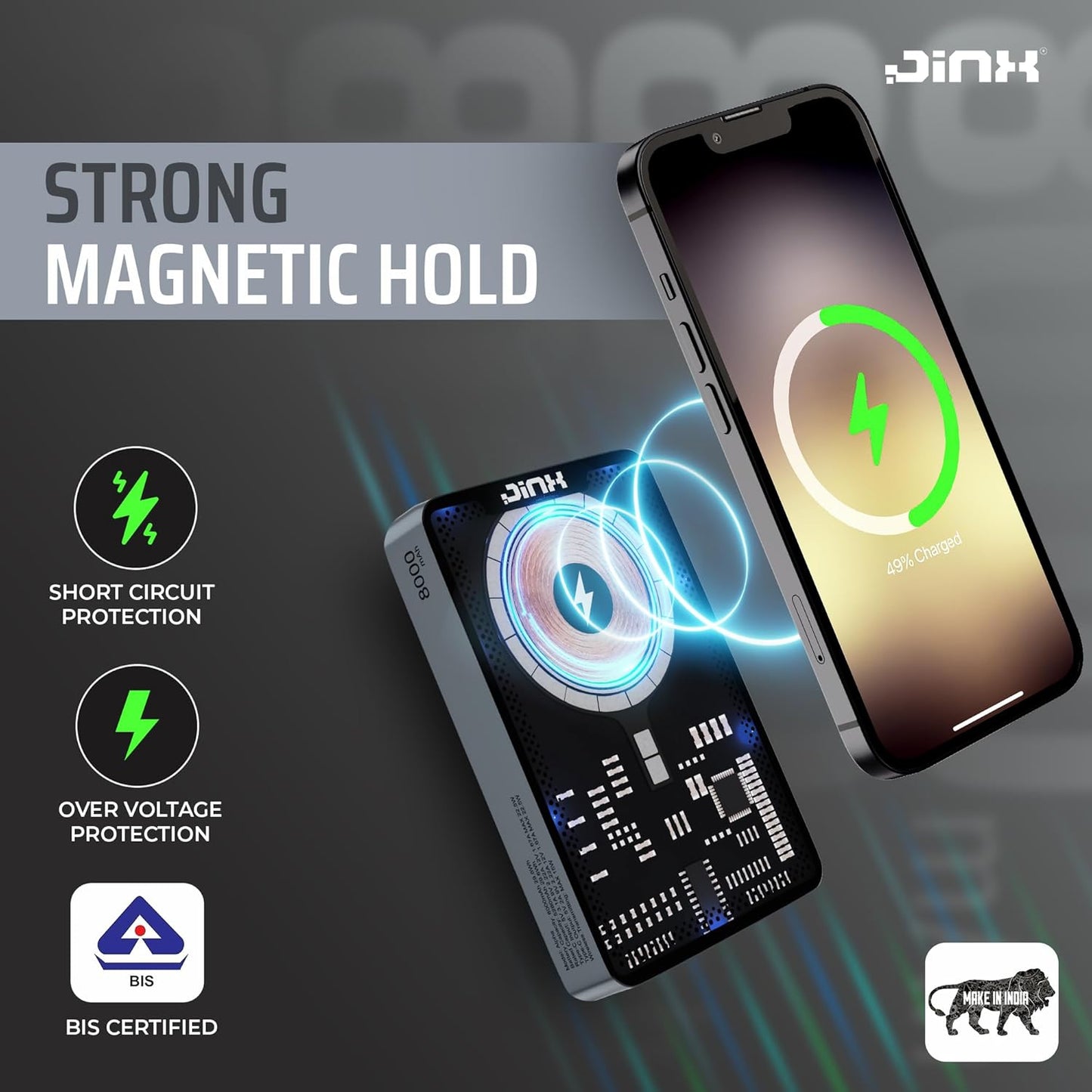 JINX Alpha Wireless Magnetic Powerbank with Retro Video Game