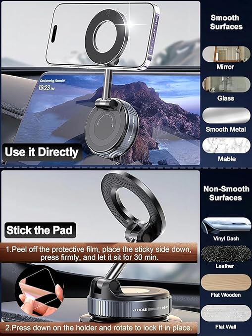 360° Vacuum Magnetic Suction Phone Holder