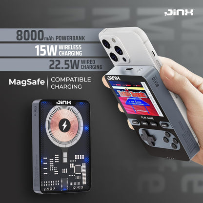 JINX Alpha Wireless Magnetic Powerbank with Retro Video Game